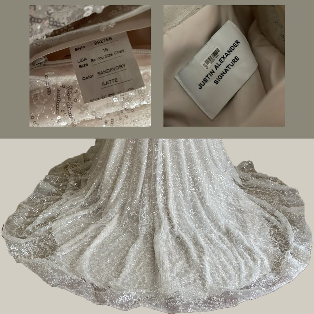Justin Alexander Signature Strapless A-Line Full Beaded 16 SEE SIZE CHART - Picture 5 of 10